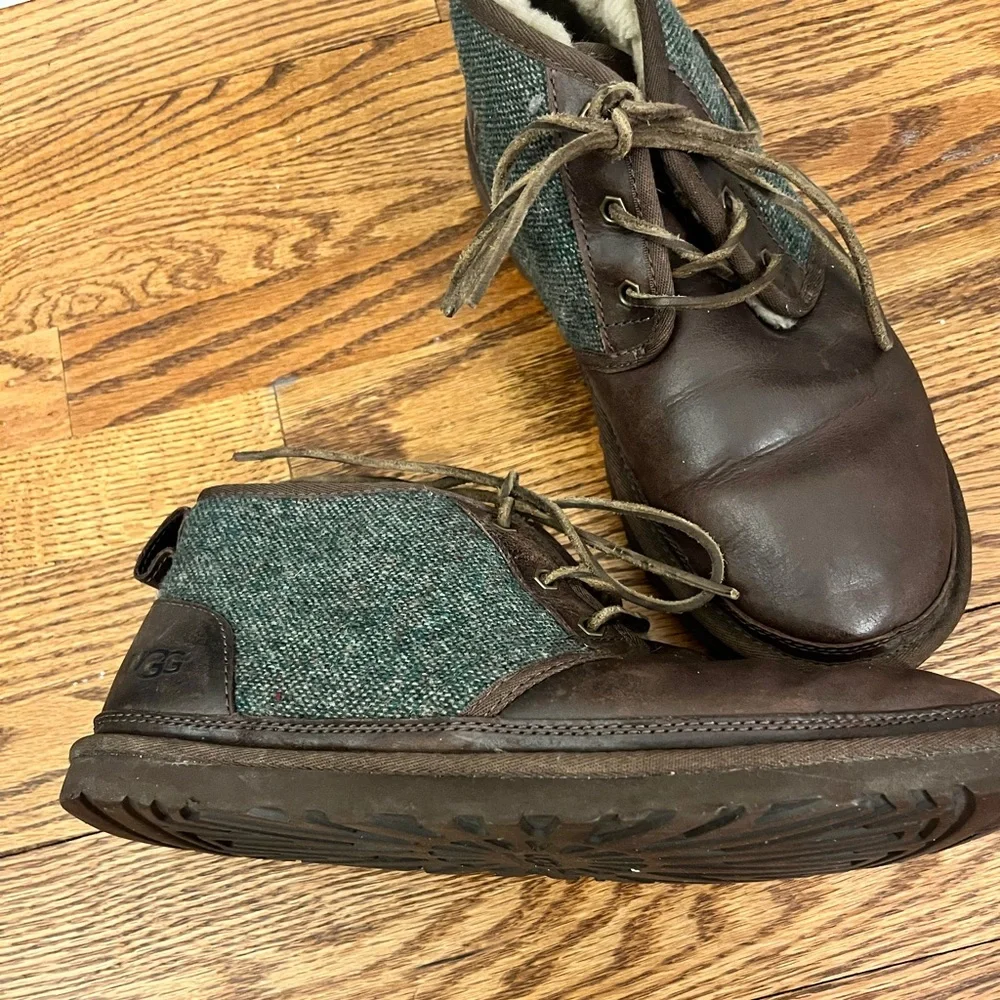 GUC UGG Neumel Woolrich Donegal Leather Sheepwool Chukka Boots